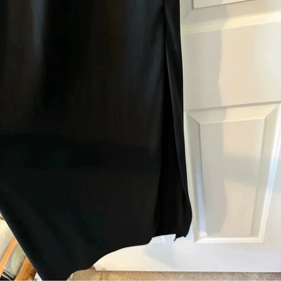 Kate Hudson for Ann Taylor Little Black Maxi Dress w One Sleeve and Cutout Slit - Picture 5 of 9